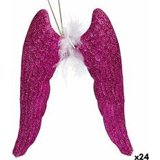 Pink Christmas Tree Ornaments bauble Angel Wings Fuchsia Glitter Christmas Tree Ornament