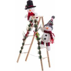 Multifarvet - Træ Julepynt BigBuy Christmas Multifarvet Materiale Sne dukke Julepynt