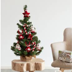 Rood Kerstbomen Decoris Kunstboom Mini Inclusief Versiering 60 cm