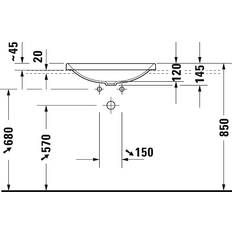 Lavabos de salle de bain Duravit D-Neo Einbauwaschtisch 60 x 440 mm 0358600079