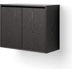 Module De Rangement Cabinet Tall Avec Portes Noir/Frêne Armoire 79x62.4cm