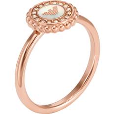 Emporio Armani Rings Emporio Armani Rings Stainless Steel Mother Of Pearl Center Focal Ring gold Rings for ladies