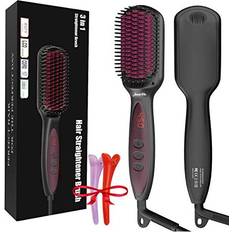 Heat Brushes JAMIEWIN 3 in 1 Hair Straighteners Brush