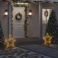 vidaXL Luz Decorativa Navidad Con Estacas 80 LED 60 cm Estrella de Adviento 60cm