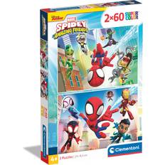 Puzzle Clementoni 21625 Supercolor Marvel Spidey and His Amazing Friends-2 Puzzle 60 Teile Ab 4 Jahren, Buntes Kinderpuzzle Mit Besonderer Leuchtkraft & Farbintensität