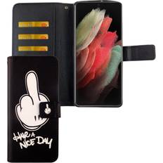 König Design Hülle Handy Schutz für Samsung Galaxy S21 Ultra Case Cover Tasche Wallet Etui