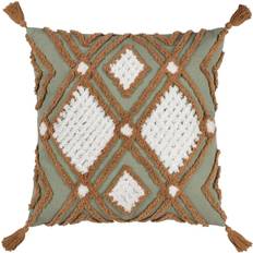 Furn Aquene Tufted Tasselled Complete Decoration Pillows Green, Brown (50x50cm)