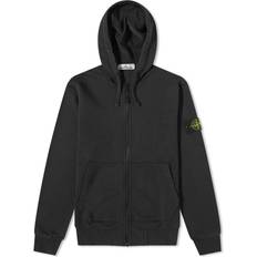 Stone Island Men Tops Stone Island Garment Dyed Hooded Sweatshirt Black