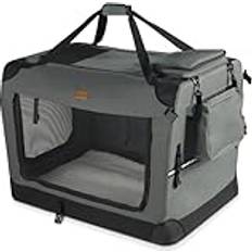 Cages pour chiens et Sacs de transport pour chiens - Chien - Sac de transport pour chien Animaux de compagnie Vounot Sac Transport Pliable Chien Chat Caisse Cage Portable 82x60x60 cm Gris