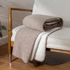 Viscose Blankets Furn Nurrel Sherpa Knitted Blankets Brown