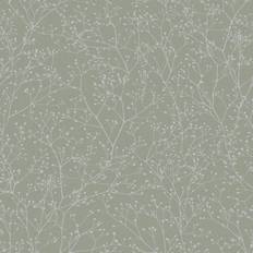 Graham & Brown Green Wallpapers Graham & Brown Gypsophila Floral Wallpaper Green One Size