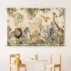 Madera Decoraciones de pared Tenture Murale Watercolour Animals Of The Savannah