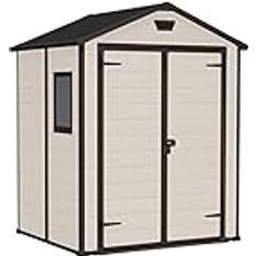Keter Opbevaring & Udhuse Keter Manor Outdoor Apex Double Door Garden Storage Shed 6 x 5ft Beige Brown (Building Area )