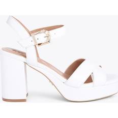 Platform Heeled Sandals Carvela Serafina Platform Heel Sandals White