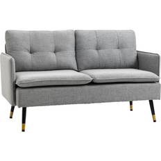 Homcom Bäddsoffor Homcom 2-sits Retro Design Ljusgrå Svartben Soffa 3-sits