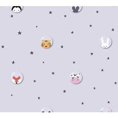 Wallpapers A.S. Creation Vliestapete Tapete mit Tieren Kinderzimmertapete Grau Weiß FSC