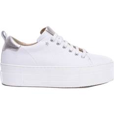 Mint Velvet Leather Platform Trainers White