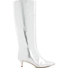 Silver High Boots Dune London 'Smooth' Knee High Boots Silver