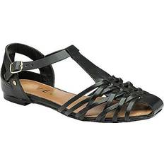 'Etter' Leather Flat Sandals Black