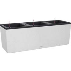 Lechuza Trio Stone 30 Quartz White Self-Watering Planter With Substrate