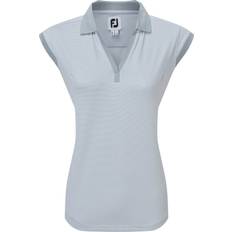 Moisture Wicking - Women Polo Shirts FootJoy Womens Stripe Lisle Polo Grey