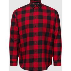 Herr - Lång Skjortor Jack & Jones Plus Loose Fit Rutig Skjorta Röd EU3XL US1XL