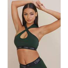 Dame - Hætte Undertøj ICANIWILL Ultimate Training Hoodie Sports Bra, Deep Green