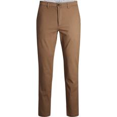 Braun - Chinos Hosen Jack & Jones Plus PLUS Stoffhose mit Knopf- und Reißverschluss Modell 'MARCO' in Cognac, Größe 42/32 42/32