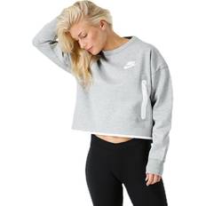 Klær Nike Women's Tech Fleece Crew Dk, Female, Tøj, Skjorter, Grå