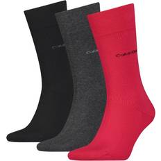 Calvin Klein Röda Strumpor Calvin Klein 3-pack Eric Cotton Flat Knit Socks Red 40/46