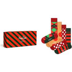 Happy Socks 4-pack Holiday Classics Gift Red, Unisex, Tøj, Rød, 36-40