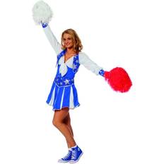 Blå Cheerleader Deluxe Kostume