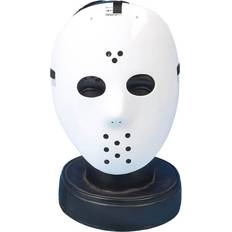 Shatchi Adult Hockey Guy Face Mask White Costume Halloween Elasticated Strap