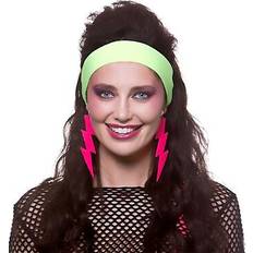 Wicked 1980s 80's neon green headband adults fancy dress