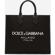 Dolce & Gabbana Woman Totes & Shopping Bags Dolce & Gabbana Blackblack Logo-embellished Shell Tote bag