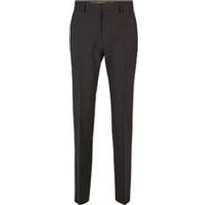 HUGO BOSS Regular Fit Trousers In Stretch Virgin Wool - Dark Grey