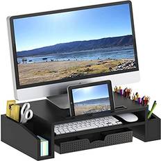 Laptop Stands Simple Houseware Desk Monitor Stand Riser with Adjustable Organizer Tray Black