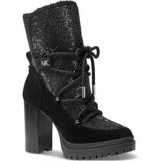 Michael Kors Ankle Boots Michael Kors Culver Embellished Lace-Up Boot Black