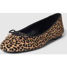 Slip-on Ballerinasko Michael Kors MK Leopard Print Calf Hair Ballet Flat Black Combo