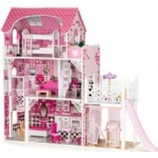 ECOTOYS Ecotoys Wooden Dollhouse with Lift XXL Slide 1358