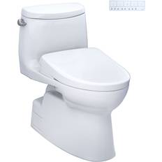 Toilets Toto MW6144736CEFGA Carlyle II 1.28 GPF One Piece Elongated Chair Height Toilet with Washlet S7A Open Bidet Seat Tornado Flush CEFIONTECT