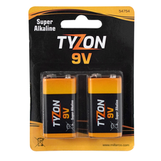 Batteri 9V Super Alkaline 2-pack TyZon