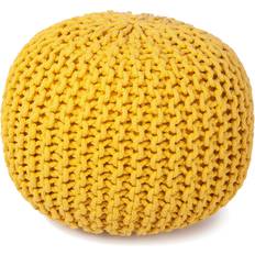 Poufs Kidsdepot Pouf Bundy 40x32 cm Coton Jaune