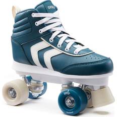 Brake Roller Skates OXELO Decathlon Roller Skates Quad Holographic Blue