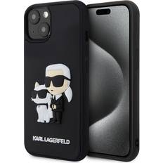 Karl Lagerfeld Handyzubehör Karl Lagerfeld iPhone 15 Cover 3D Rubber & Choupette Sort