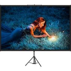 Projector Screens VEVOR tripod projector screen with stand 100inch 4k hd 16:9 home cinema portable