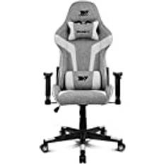 Drift DRIFT Gaming Chair DR90 -DR90GW Professional Gaming Chair, andningsbart tyg, stoppade 2D-armstöd, förstärkt nylonbas, klass 4-kolv, lutning, ländryggs-/cervikal dyna, grå/vit