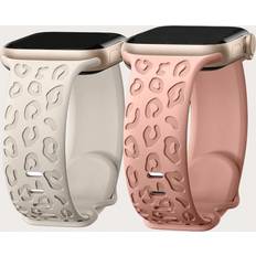 Shein Leopard Engraved Band 2 Packs Compatible With Apple Watch 49mm 46mm 45mm 44mm 42mm 41mm 40mm 38mm