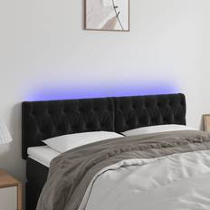 Cabeceros vidaXL Con Led De Terciopelo Negro 160x7x78/88 cm - New Cabecero 160cm