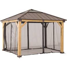 Sunjoy Netting Lumi Cedar Gazebo